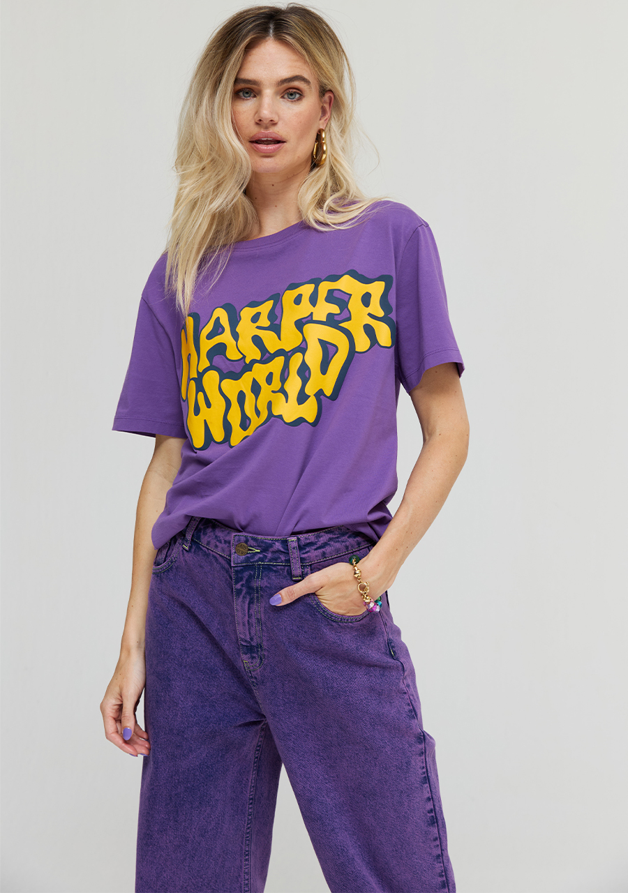 Harper & Yve T-shirt Harperworld AW24Y303 Paars