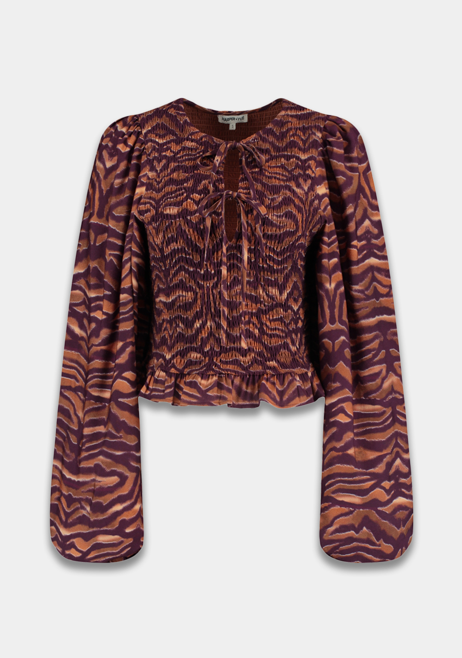 Harper & Yve Top Elin SS6P601 Bruin