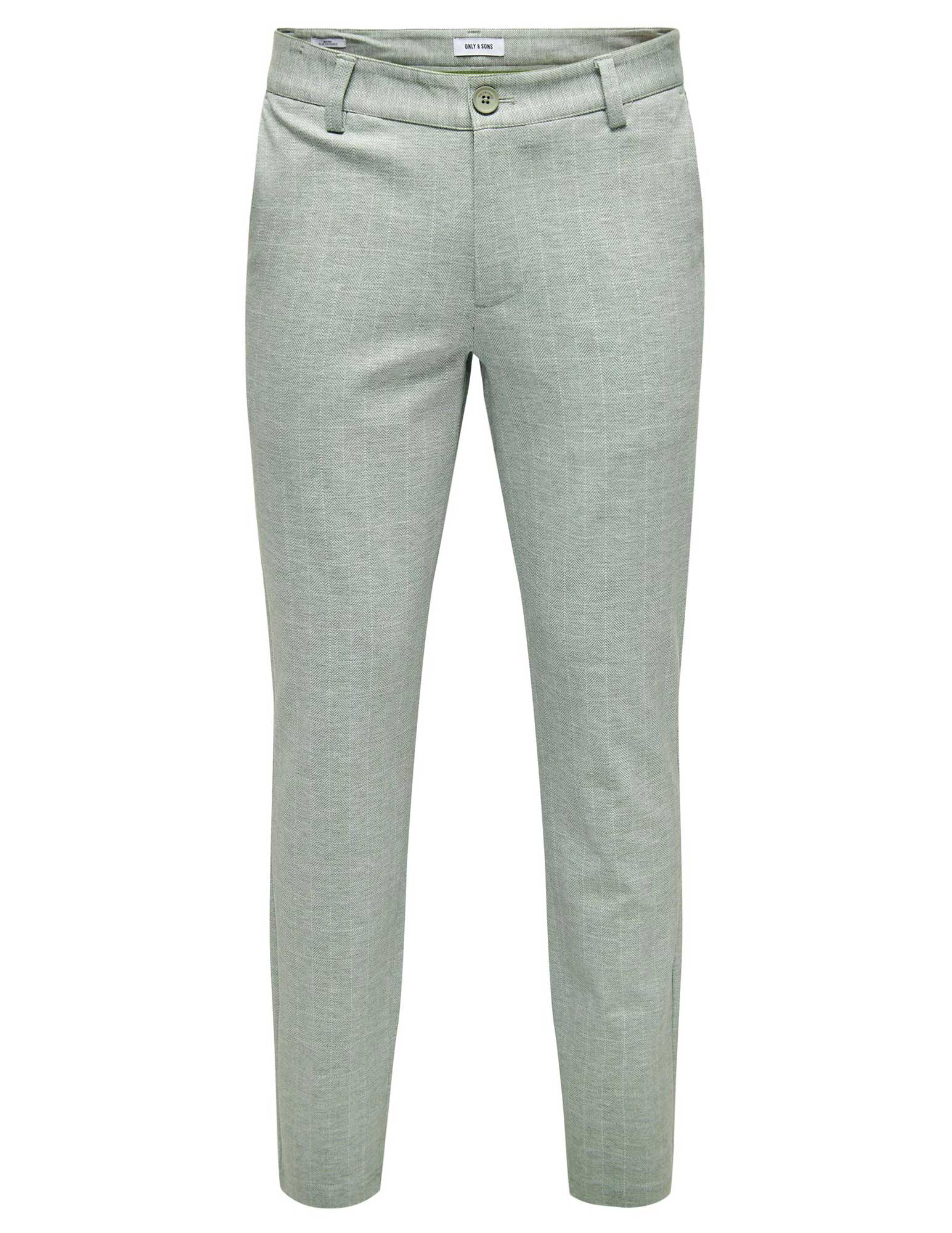 ONLY & SONS Mark pants herringbone 22026836 Midden groen