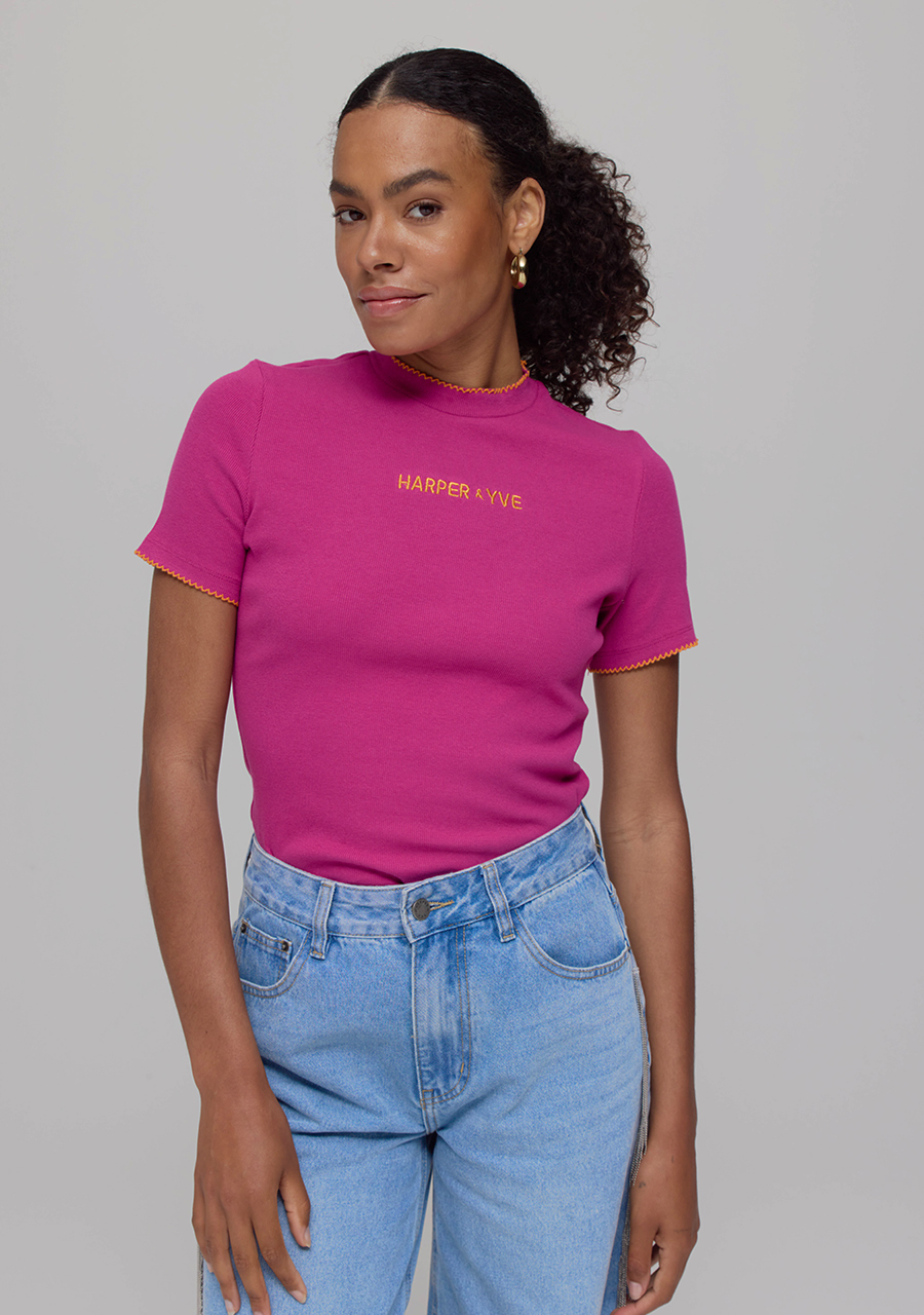 Harper & Yve Top Cammy AW25P400 Donker rose