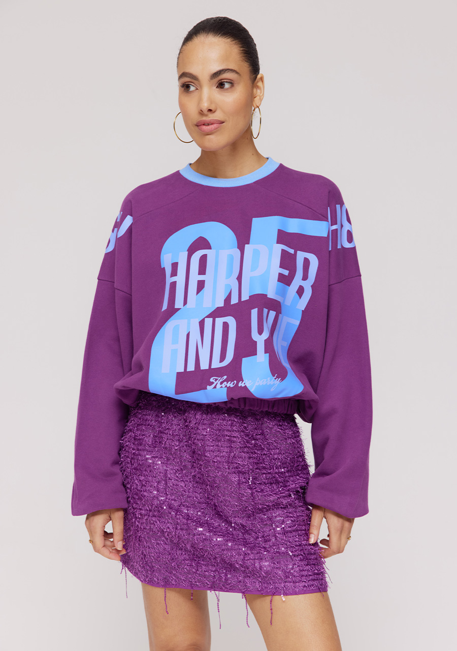 Harper & Yve Sweater How we party DW25Y503 Paars