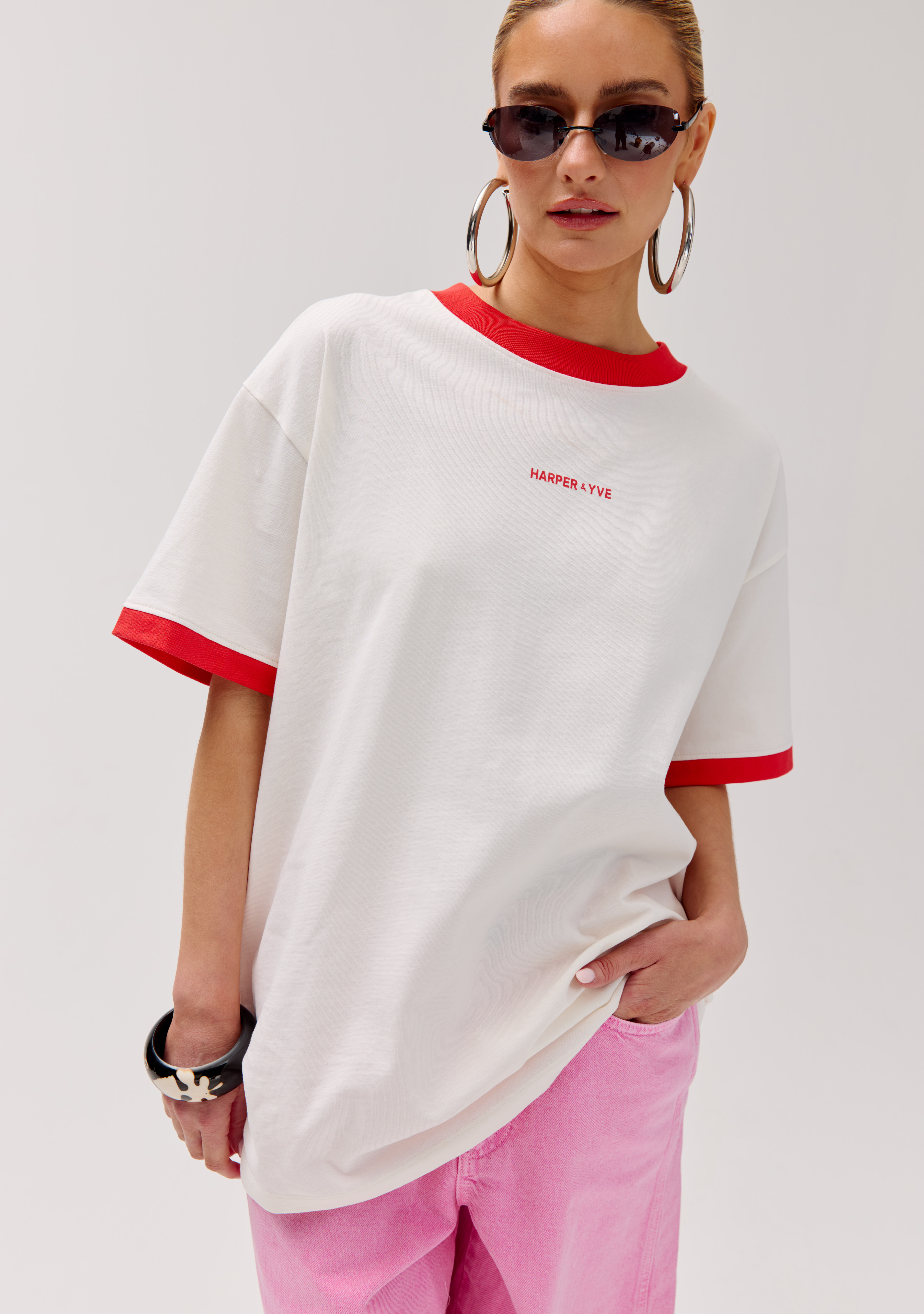 Harper & Yve T-shirt Bum Bum HS6Y300 Wolwit-ecru