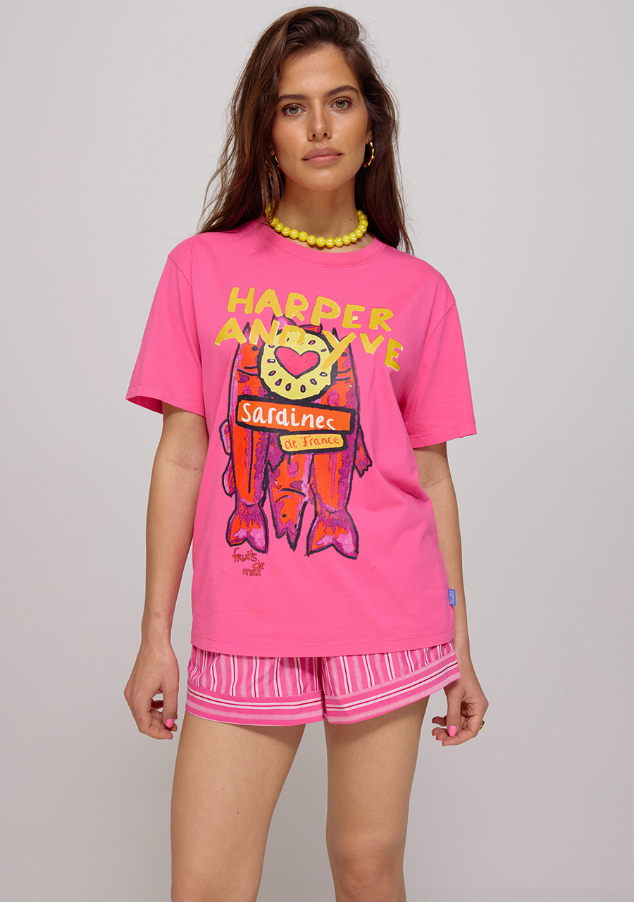 Harper & Yve T-shirt Sardines HS25Y308 Licht rose