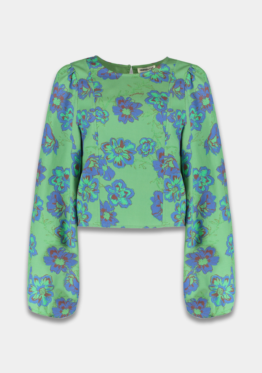 Harper & Yve Blouse Floor AW25C601 Groen Harper & Yve Blouse Floor AW25C601 Groen