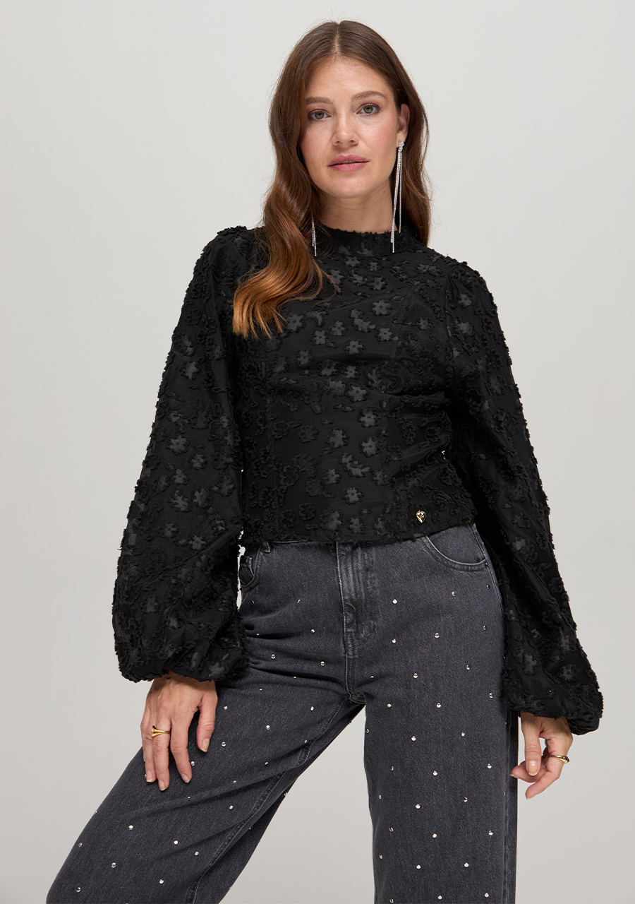 Harper & Yve Blouse Floor DW24P610 Zwart
