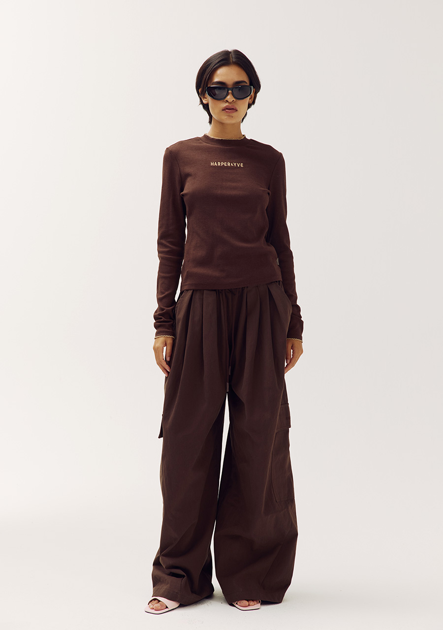 Harper & Yve T-shirt Cammy DW6P612 Donker bruin