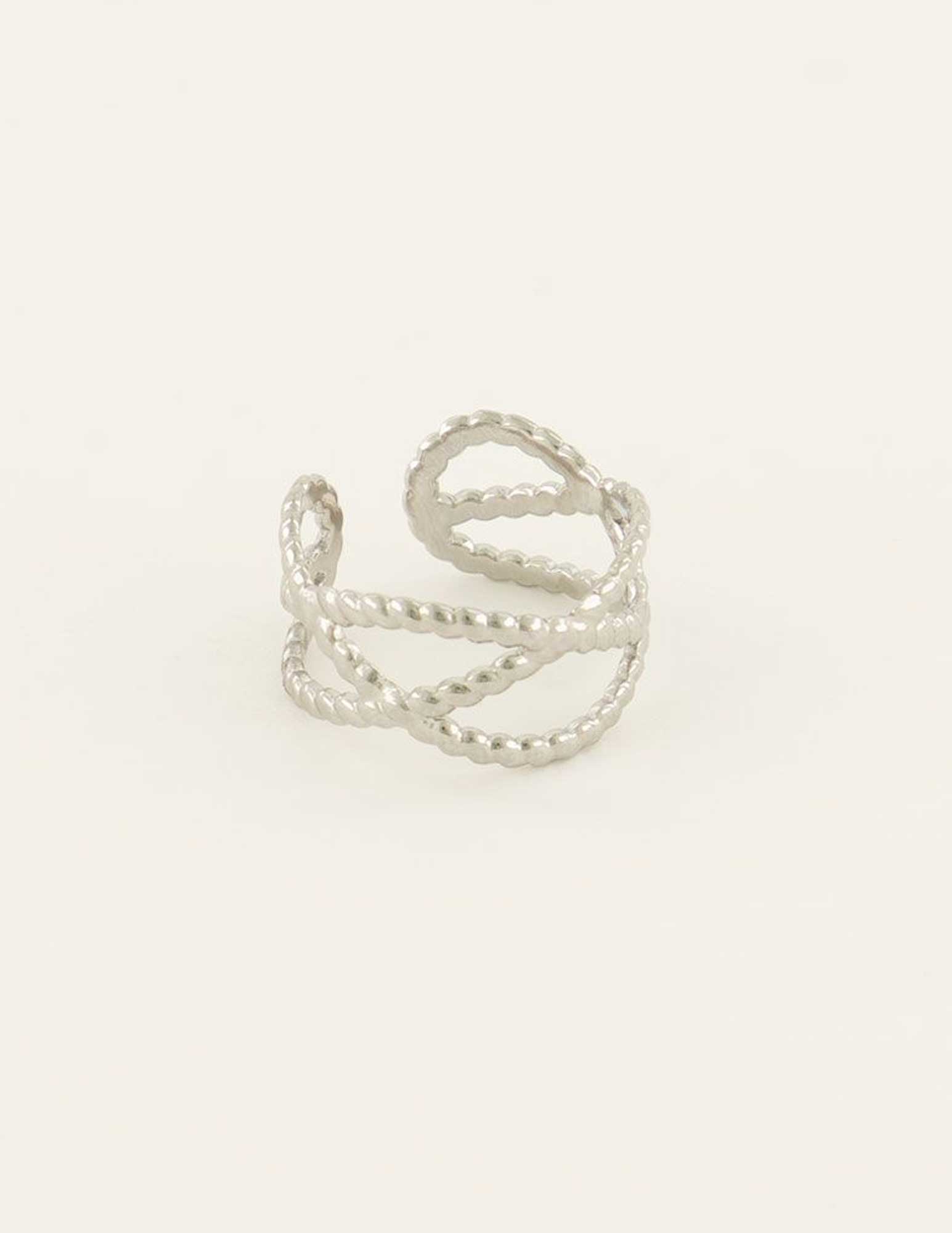 My Jewellery Ring met touwpatroon MJ07714 Zilver