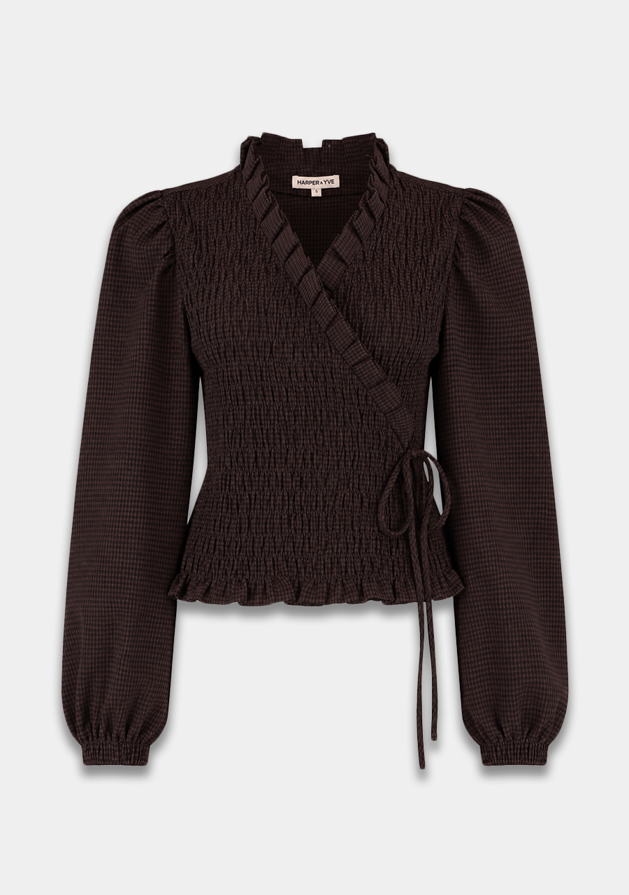 Harper & Yve Blouse Debby AW6P601 Donker bruin