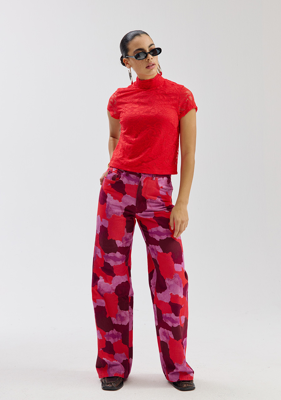 Harper & Yve Top Vief SS6P404 Rood