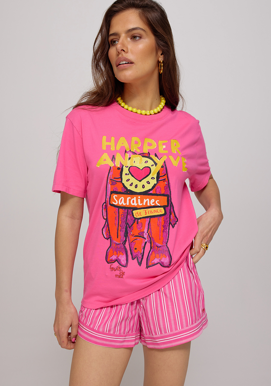 Harper & Yve T-shirt Sardines HS25Y308 Licht rose