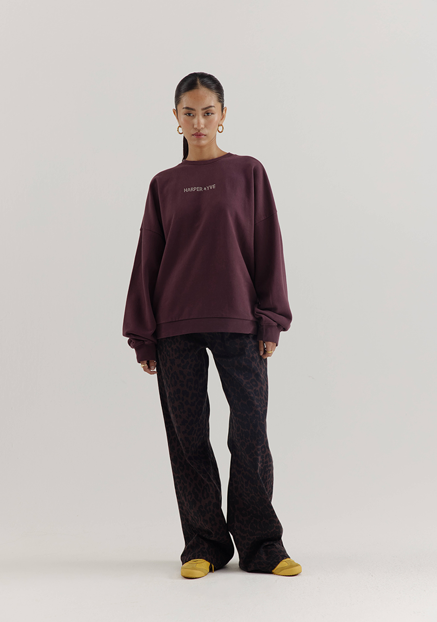 Harper & Yve Sweater Rhinestone AW25Y511 Donker bruin