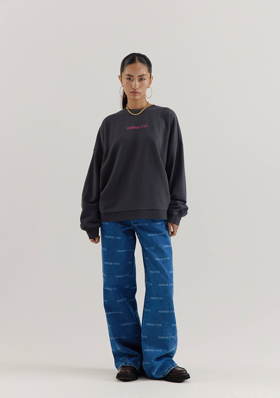 Harper & Yve Sweater World of AW25Y512 Donker Grijs